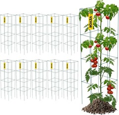 VEVOR Tomato Cages, 11.8″ x 11.8″ x 46.1″, 10 Packs Square Plant Support Cages,