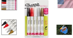 5 Count Paint Pens, Medium Point, Assorted & Metallic Colors