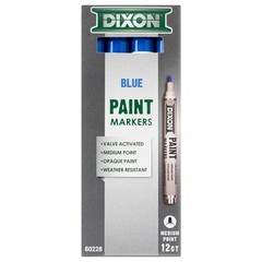 Dixon Ticonderoga Permanent Paint Markers 12 Count Blue Waterproof Oil Based