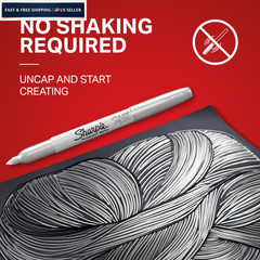 Sharpie Metallic Permanent Markers, Fine 1 Count (Pack of 2), 2 Silver
