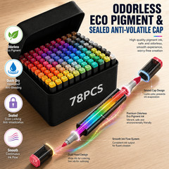 78/23PCS Dual Tip Alcohol Marker Set & Basic Marker Kit