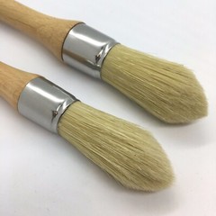 Mop Style Paint Wax And Watercolor Brush Natural Bristles 2Pc Set Size 21 & 25