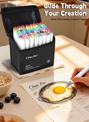60 Colors Alcohol Markers Brush and Chisel Tip with APP Chen Rui Markers