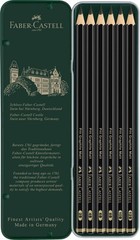 Pitt Graphite Matte Pencil Set 6 Pencils Metal Tin B-12B Sketching Drawing
