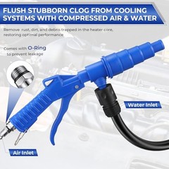 Coolant System Flush Gun, Lever Action Heater Core Flush Kit, Blue