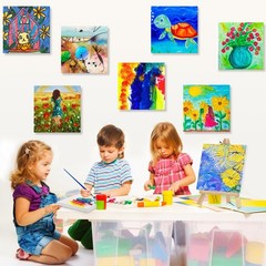 22PCS Mini Canvases for Painting – 5 x 5 in Bulk Small Square Stretched Canva…
