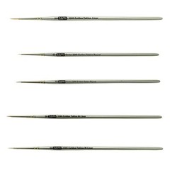 Brush Golden Taklon Mini Detail Brush Set Liner 20/0, Mini Liners 20/0, 10/0,