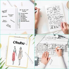 Ohuhu Fineliner Pens Micro Drawing Pens: 8-size 1 Count (Pack of 8), Black