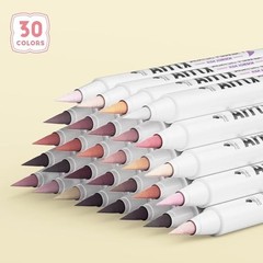 30 Colors Skin Tone Acrylic Paint Pens – Brush Tip Markers for Art, DIY Crafts,