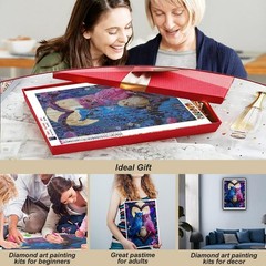 Colorful Owl Diamond Painting Kits for Adults,Flower Diamond Art for Beginners,