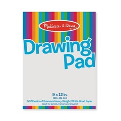 Melissa & Doug Drawing Pad | 9 x 12 Inches | 50 Sheets Heavyweight Paper | White