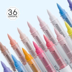 36 Colors Acrylic Paint Markers Set, Soft Brush Tip Fast Drying No-Bleed Ink