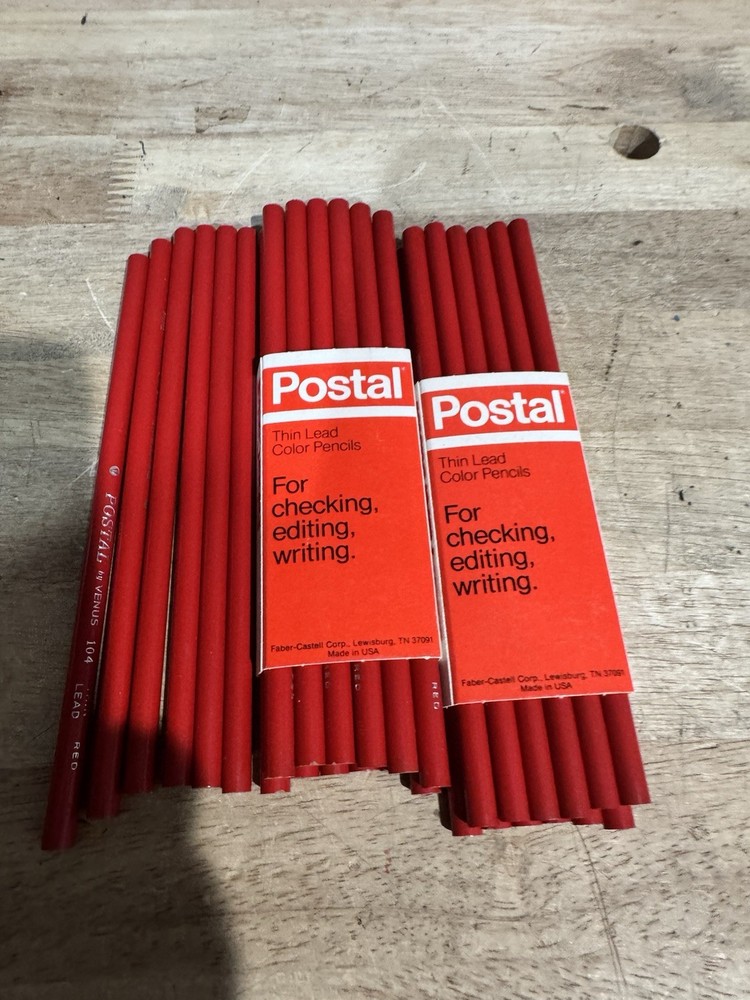 POSTAL Venus 104 RED Thin Lead Color Pencil Lot 30 NOS NEW