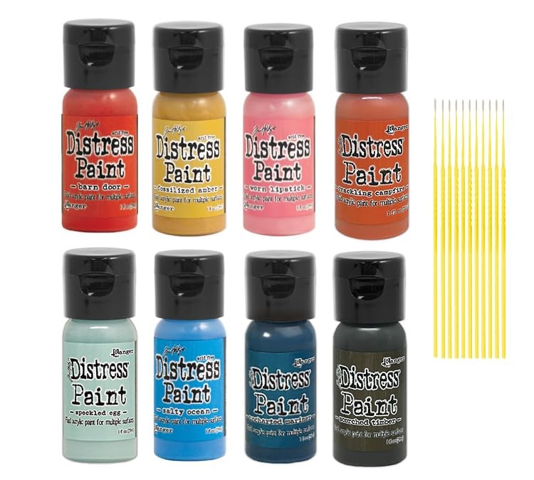 Trebbies Distress Paint W/Flip Top Bundles – Water-based Acrylic Tim Holtz