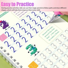 12Pcs Grooved Magic Practice Copybook Set Boys Girls Handwriting Book Practice