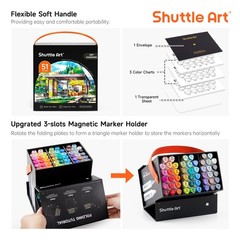 Alcohol Markers Brush tip, Dual Tip Brush & Chisel Tip Art Marker Set, 50 Col…