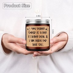 Fairy’s Gift Candle, Sobriety Gifts for Women Men, 1 Year Brown-Lavender