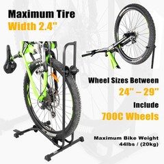 CyclingDeal Upright Bike Stand Floor – Vertical & Horizontal 1 Bike, Black