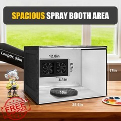 Portable Airbrush Spray Booth with Dual Exhaust Fans,Airbrush Paint Booth wit…