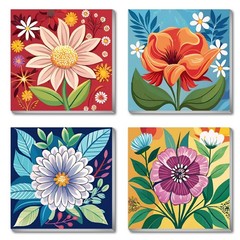Canrichshop 4 Pack 8 inches x 8 inches, BKH1721+BKH1722+BKH1723+BKH1724