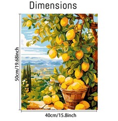 Lemon Paint by Numbers Kit for Adults DIY Frameless Canvas Art Painting