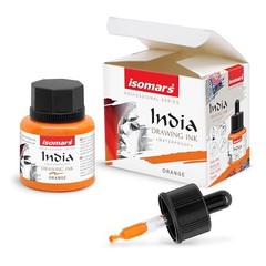 Waterproof Drawing Ink 35ml Dropper Orange for Calligraphy