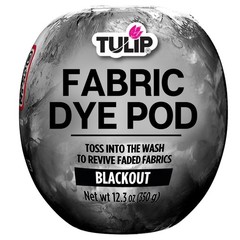 Tulip Fabric Dye Pod Blackout (Black), Permanent for Clothes and