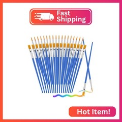 Small Paint Brushes Bulk, 88 pcs Nylon Hair Brushes, Flat Tip Round Acrylic Pain