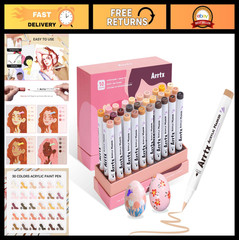 30 Colors Skin Tone Acrylic Paint Pens – Brush Tip Markers for Art, DIY Crafts,