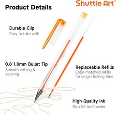 240 Pack Glitter Gel Pens, 120 Colors Glitter Gel Pen Set with 120 Refills fo…