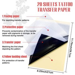 Sukh 20 Sheets Tattoo Transfer Paper – Stencil for White 1