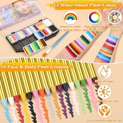 Face Painting Kit Professional for Adults,12 x 10g Split Cake Paint A