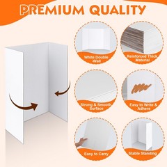 TUXITA Trifold Poster Board,4 Pack 36″ x 48″ Large White Corrugated Poster Bo…