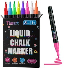 Timart Extra Fine Tip Chalk 1 Count (Pack of 8), Multicolor 1mm
