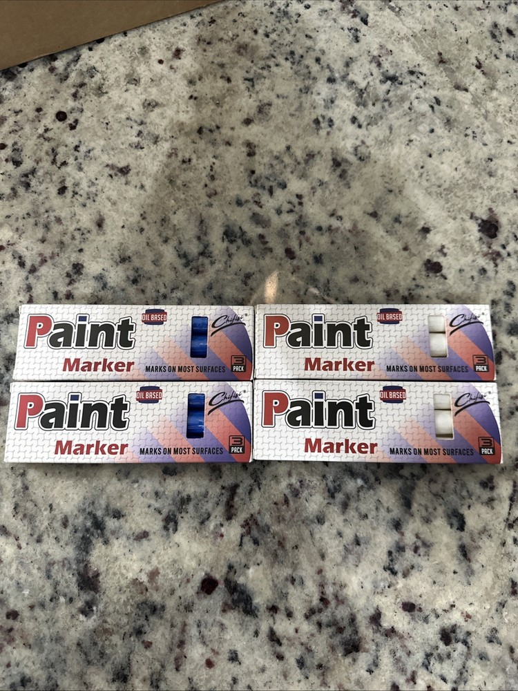 12 Pack 6 White 6 Blue Paint pens,Never Fade Oil-Based Paint White/Blue