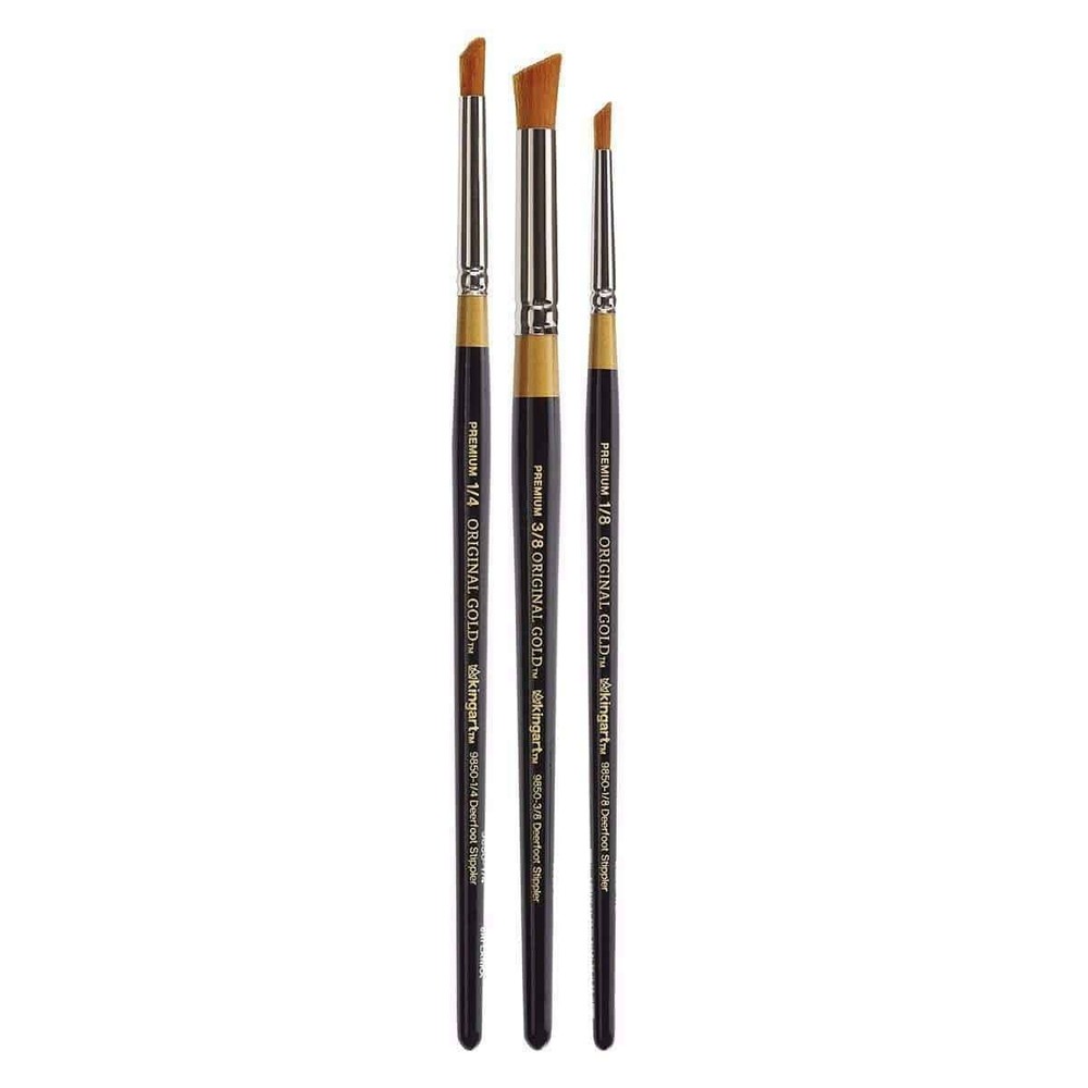 KINGART Original Gold 9850 Series, Golden Taklon Deerfoot Stippler