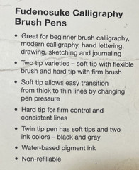 2 – Tombow 62039 Fudenosuke Brush Pens, 3-Pack. Soft, Hard, and Twin Tip Markers
