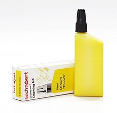 Technical Drawing Pen Ink – 25 ml – Orange, Green & Lemon Yellow – Waterproof