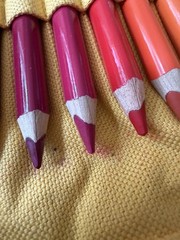 Fabriano Made Italy Set 24 chunky coloured pencils linen roll up Excellent Cond