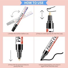 Paint Pens – 8 Pack Permanent Oil-based Paint Markers, Waterproof & 8 Pcs Black