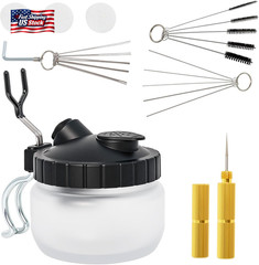 Airbrush Cleaning Kit Spray Wash Cleaning Pot Stabilizer Jar Bottles Holder with