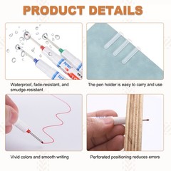 8Pcs Long Head Deep Hole Marker Pens (Black, Blue, Green, Brown)