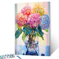 Tucocoo Hydrangea in Glass Vase 16”x20”(Frameless), Flower 04