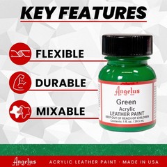 Acrylic Leather Paint 1 oz Green for Custom Shoe and Art Projects