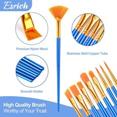 20 Pack 240 PCS Nylon Hair Paintbrushes Set RoundPointed Tip Acrylic Oil
