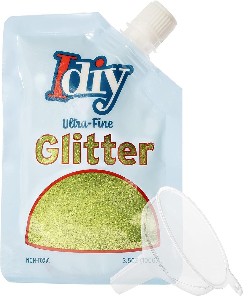 iDIY Ultra Fine Glitter Emerald Green (100g, 3.5 oz) Extra Fine Glitter w/ Easy