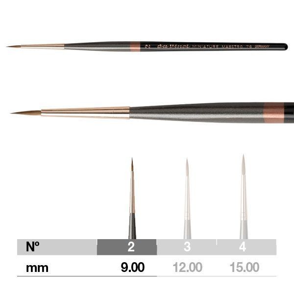 Da Vinci Miniature Maestro Series 76 Brush – Pointed, Short Handle, Size 2