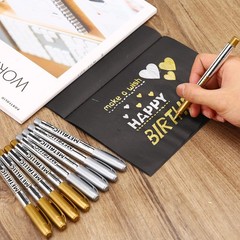 Gold and Silver Marker Metallic, Fine Point Gold and Silver Markers Permanent…