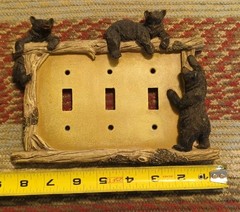 Bear Triple Light Switch Plate Cover