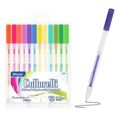 BAZIC PRODUCTS BAZIC 12 Fluorescent Color Collorelli Gel Pen Mixed Materials